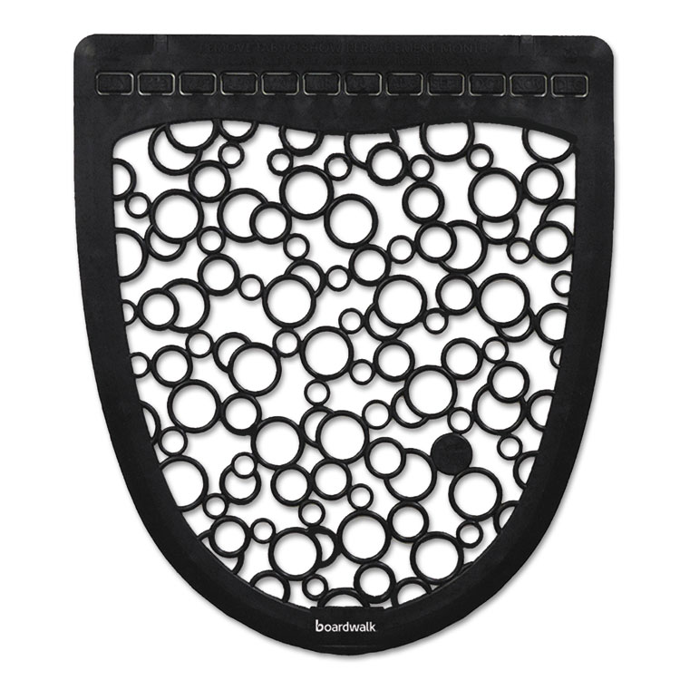 Boardwalk Urinal Mat 2 0 Rubber 17 5 X 20 Black White 6