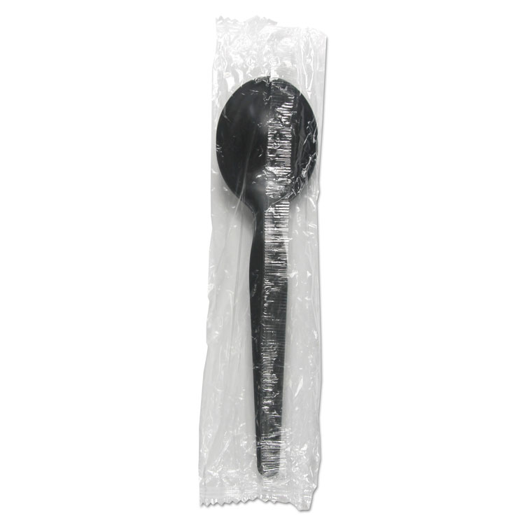 BoardwalkHeavyweight Wrapped Polystyrene Cutlery Soup Spoon Black